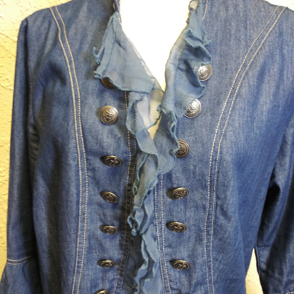 Lisa International Blue Jean shirt Medium - Picture 4 of 5